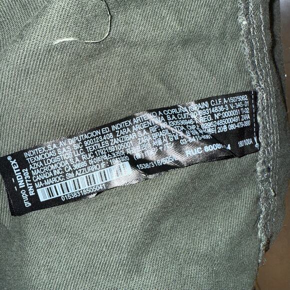 Zara Men's Collared Full Zip Outer Shirt Shacket in Olive Green Size Large - Picture 7 of 12